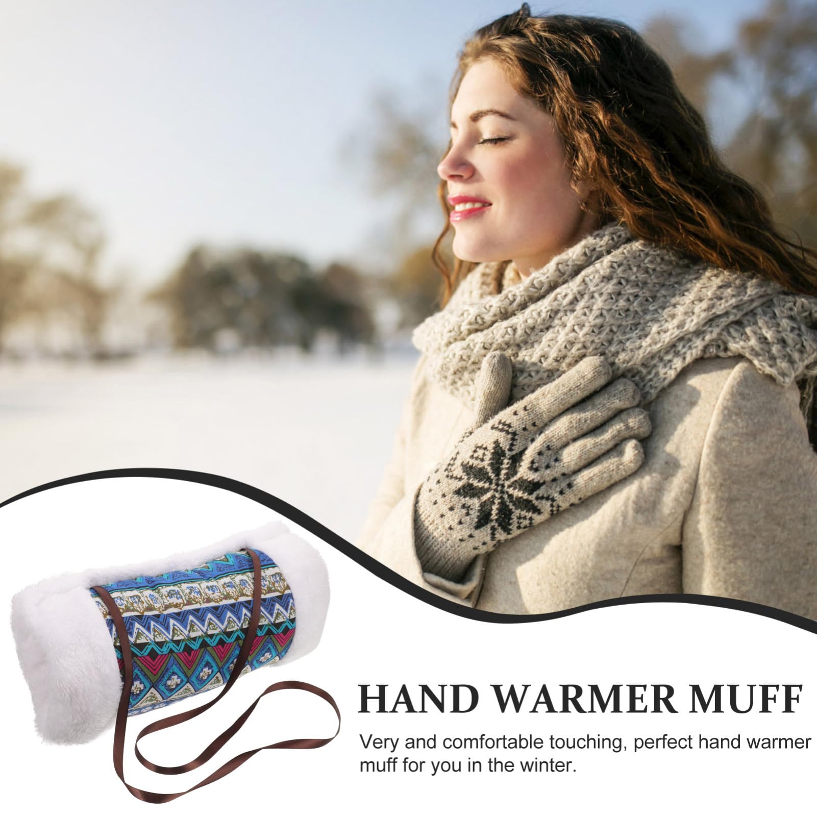BESTonZON Calentador de Manos Portátil de Piel Sintética Manguito Furry para Invierno Protector Antebrazo para Bodas y Fiestas Accesorio y Elegante