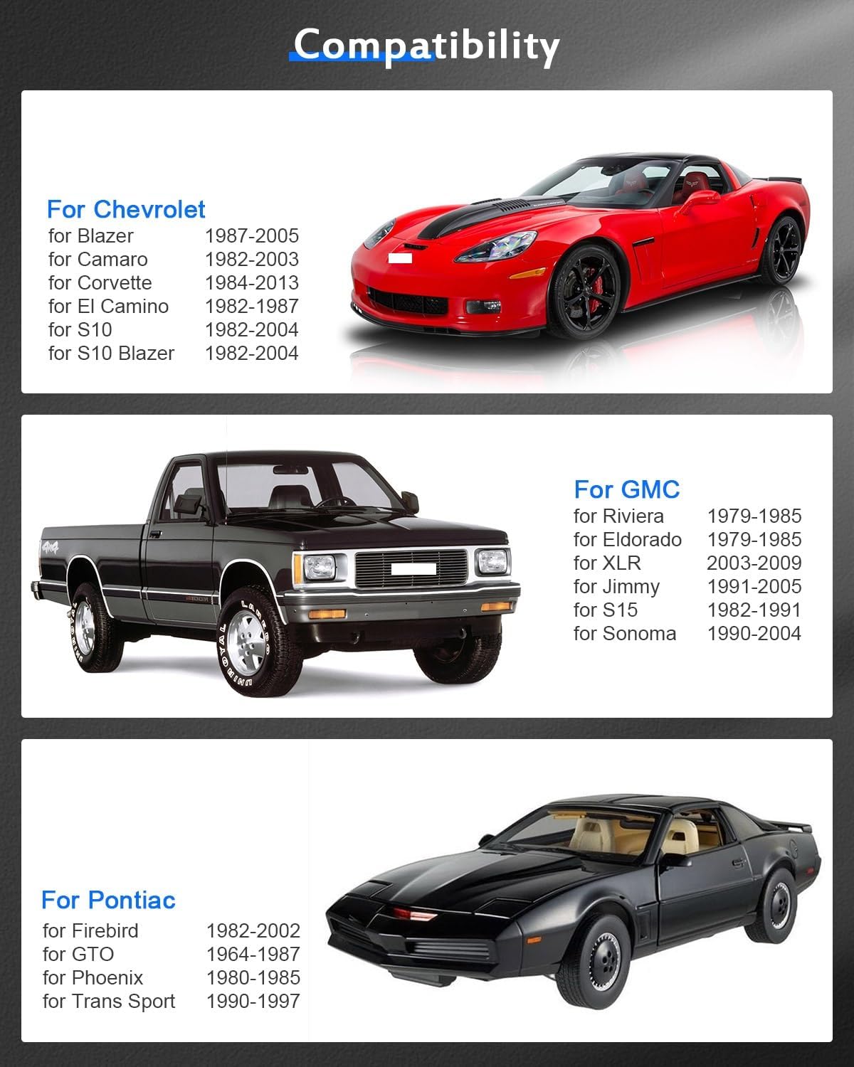 ECCPP 4PCS 2" 5 Lug Wheel Spacers 5x4.75 5x120.65mm 12x1.5 Studs 70.5mm fits for 1984-2019 for Chevrolet Corvette| 1987-2005 for Chevrolet Blazer |1990-2004 for GMC Sonoma