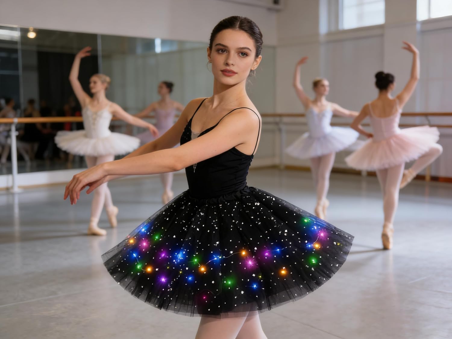 Women Light Up Tutu Skirt Stars Glow Tutus Layered Ballet Led Tulle Skirts for Halloween Party Costume image 2