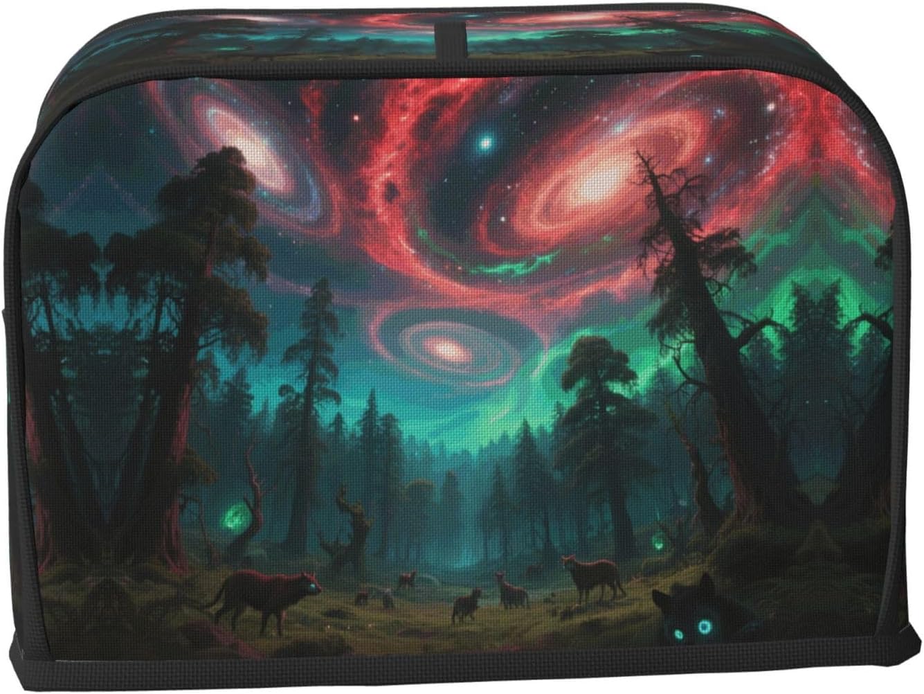 Galaxy Forest Scene Toaster Cover 2 Slice, Waterproof Bread Machine Covers with Pockets Universal Size Kitchen Small Appliance Cover with Handle, Dust and Fingerprint Protection