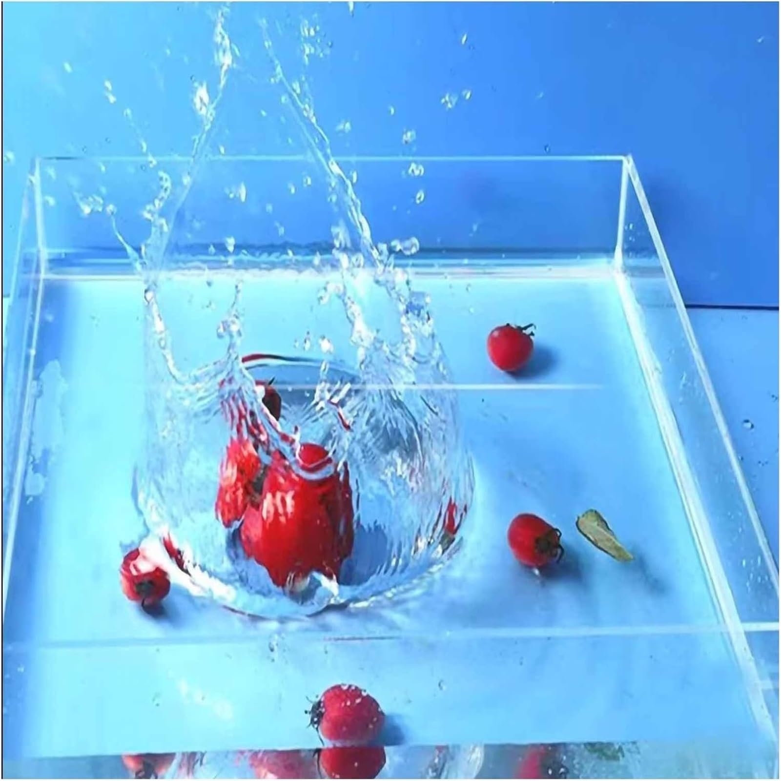 Depósito de agua para fotografía dinámica, Tamaños múltiples de acrílico del claro la bandeja tiroteo tanque agua gabinete exhibición(40x50x10cm/15.7x19.7x4in)