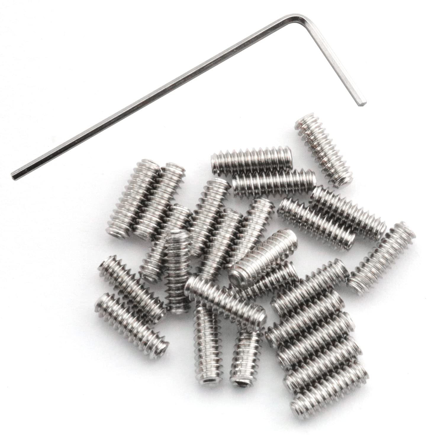 25pcs 4-40 x 1/2" Stainless Steel Allen Head Hex Hexagon Socket Set Screws Cup Point with Hex Key Wrench