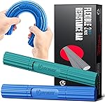 FitBeast Hand Exerciser Bars for Physical Therapy - Relieves Tendonitis Pain & Improve Grip Strength, Injury Recovery, Forearm (2 Piece Set - Green Blue)