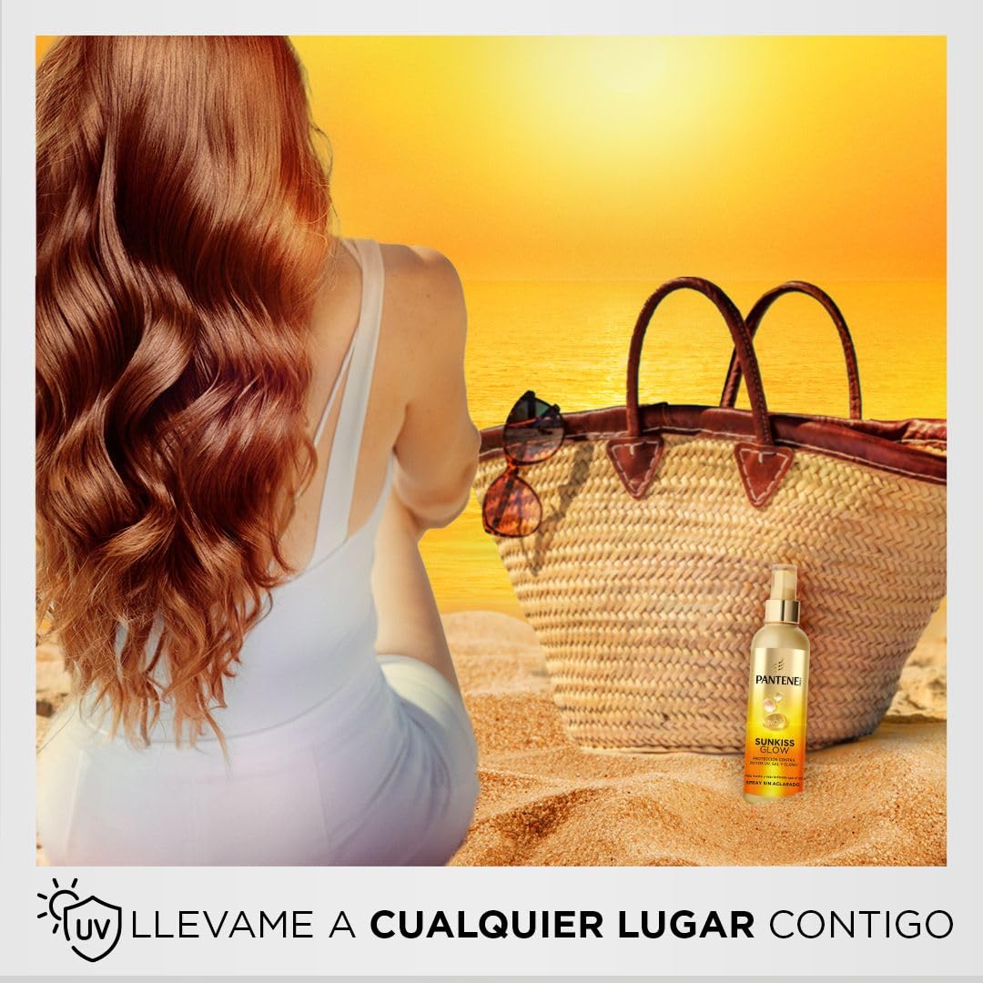 Pantene Pro-V Sunkiss Glow Spray Protector Solar para el Pelo 200ml. Protege contra el Sol, Sal y Cloro para Pelo Fuerte y Brillante