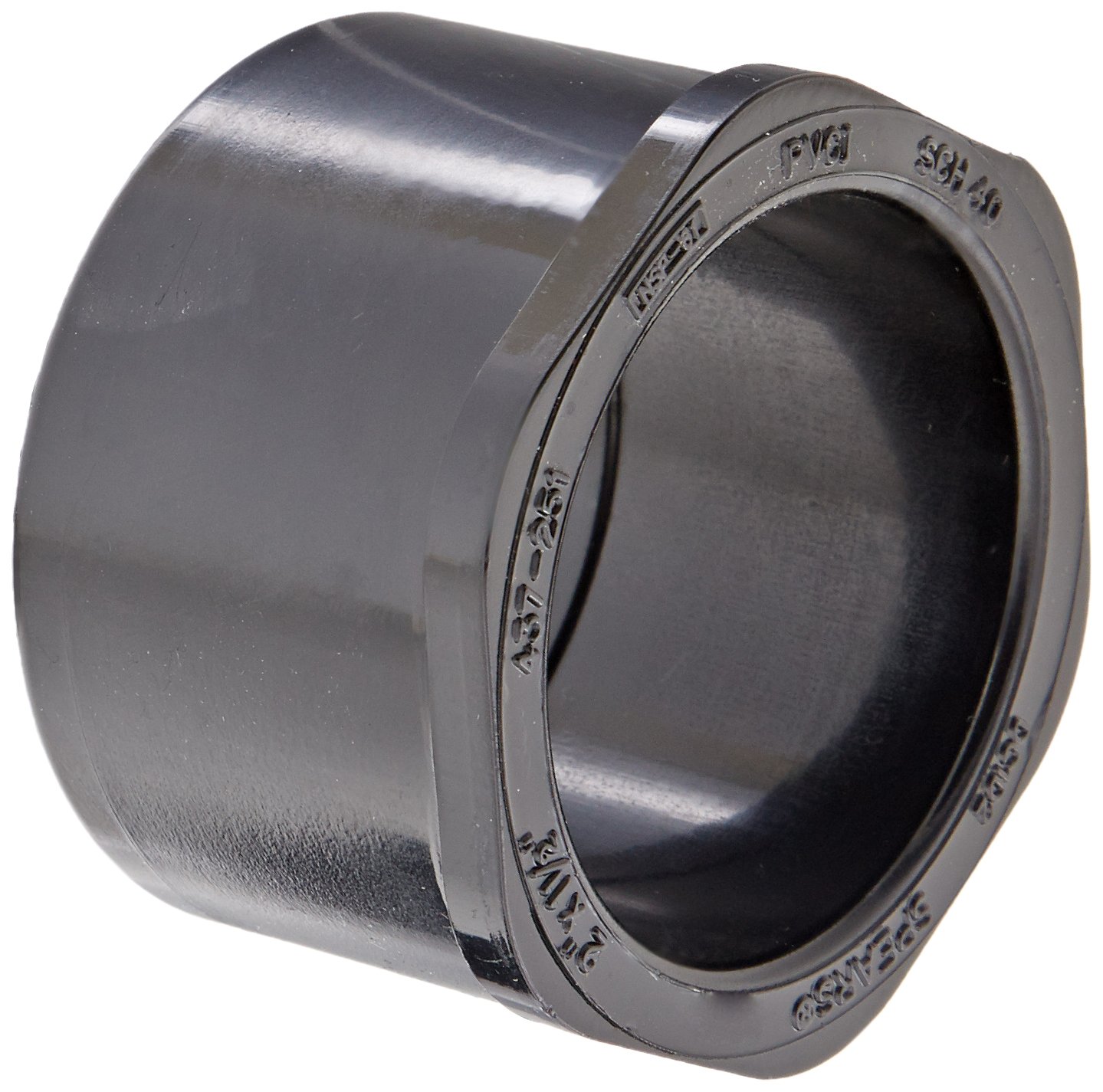 Spears 437B Series PVC Pipe Fitting, Bushing, Schedule 40, Black, 2