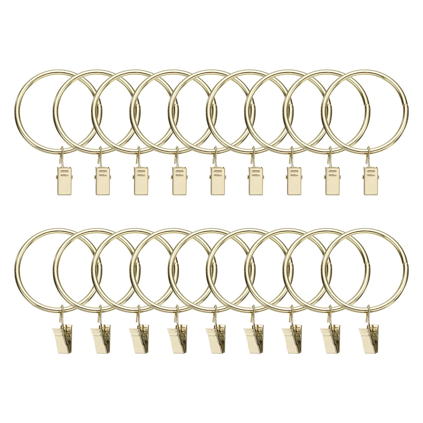 Anillos de cortina de metal robusto decorativo uxcell con pinzas de alta resistencia al desgaste