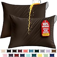 Vista 16 de Utopia Bedding Protector de almohada impermeable, con cremallera, paquete de 2, beige, estándar, funda de almohada a prueba de chinches, de 20 x 26