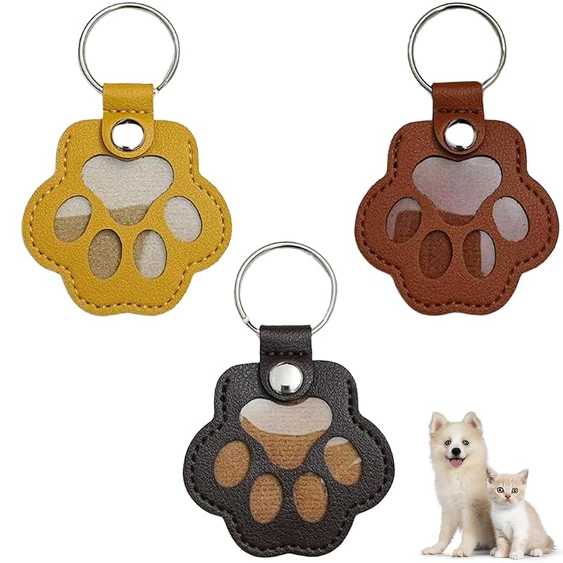 Chaveiro Porta-Pelos para Cães e Gatos com Compartimento Transparente Aypvora, Brown+black+yellow, 1 unidade