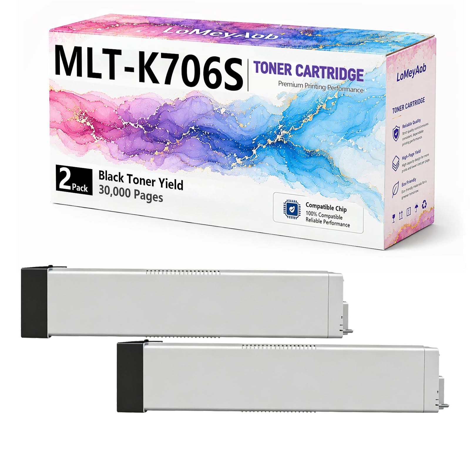 Cartuccia di toner MLT-K706S, Sostituzione nera ad alta resa per la stampante Samsung LaserJet K7400LX K7500LX K7600LX, Stampe ad alta velocità, Alta resa, 30000 pagine ,2Pack