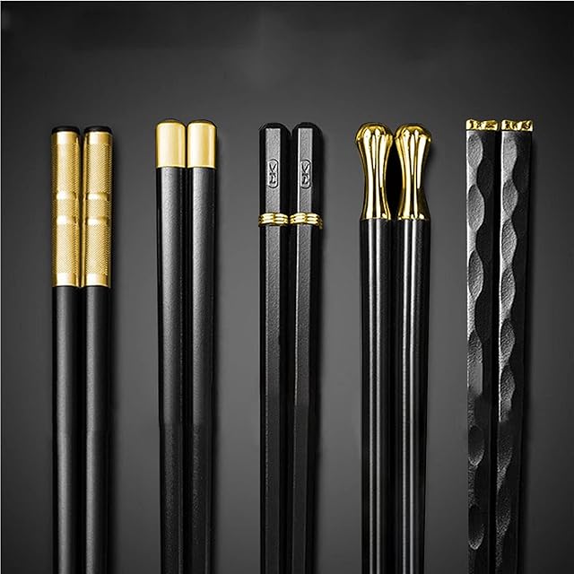 Fiberglass Chopsticks, Gift Set, High-end Luxurious Professional Design, Super Strong Healthy, Reusable, Japanese Chinese Chop Sticks with Wave Pattern