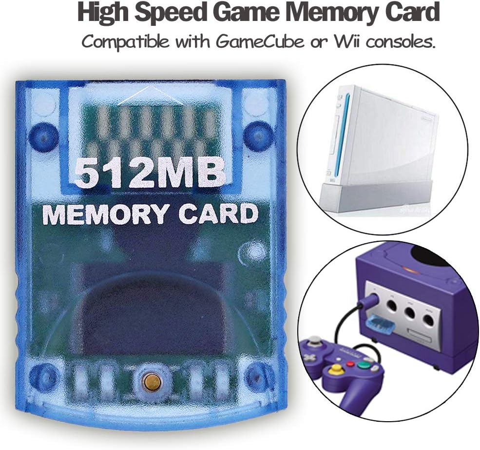 Memory Card 512MB(8192 Blocks) for Nintendo Wii Game Cube NGC Gc (1 Pack 512MB)