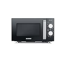 SEVERIN Forno a Microonde, 800W, 20 Litri, Fondo Piatto in Vetro, Senza Piatto Girevole, 6 Livelli Potenza, con Funzione Scongelamento, 46,5 x 39,5 x 27,5 cm, Nero, Acciaio Inox – MW 7761
