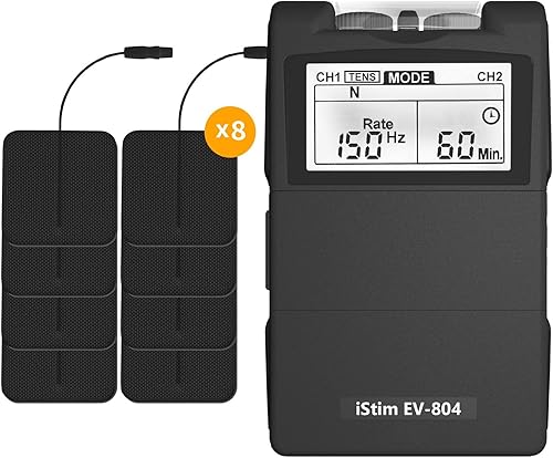 Miniatura 2 de iStim EV-804 - Unidad combinada TENS/EMS de 2 canales recargable, estimulador muscular + alivio y manejo del dolor de espalda, 7 modos / 24