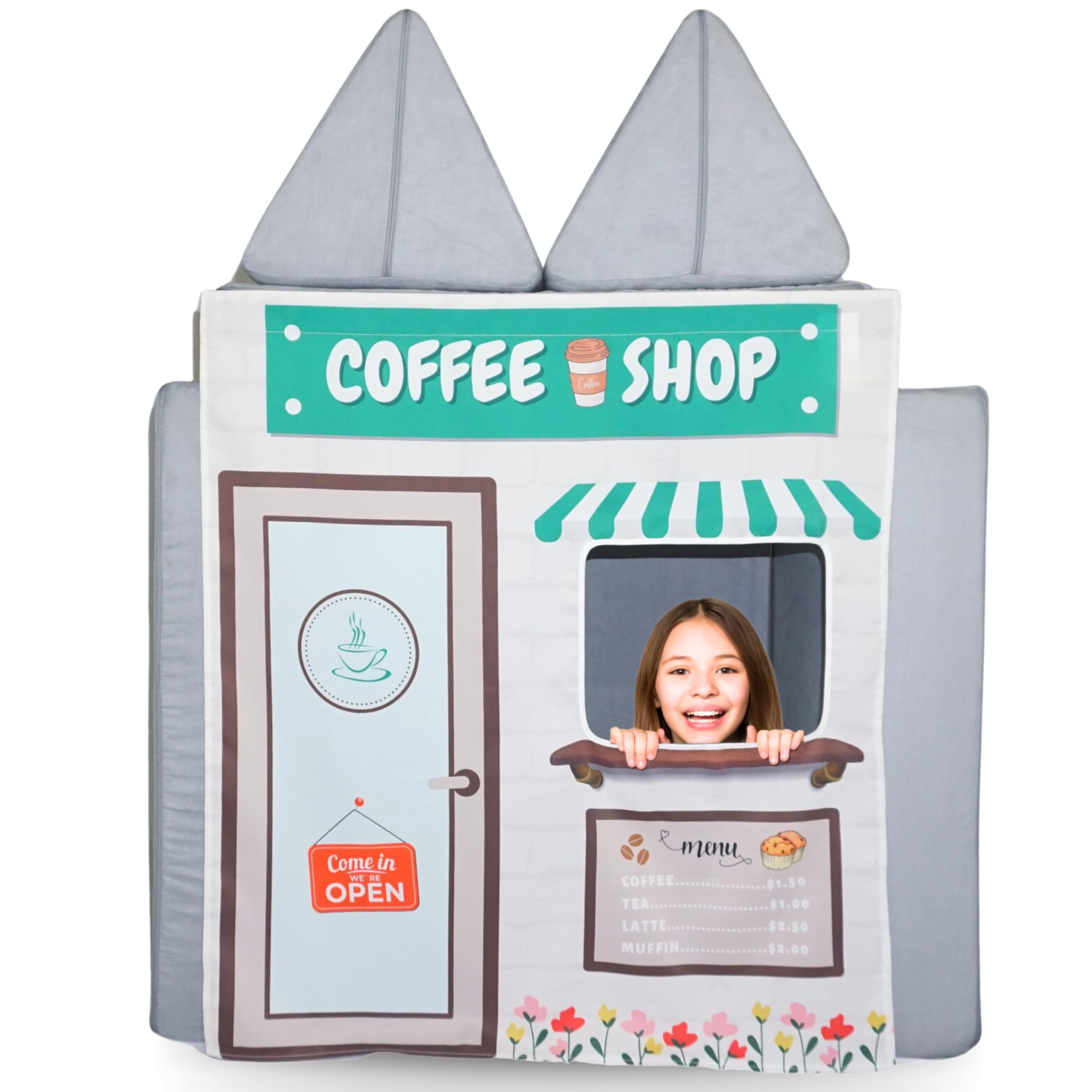 Couch Swag Play Panel for Childrens Foam Sofa Kids Couch (Coffee Shop)