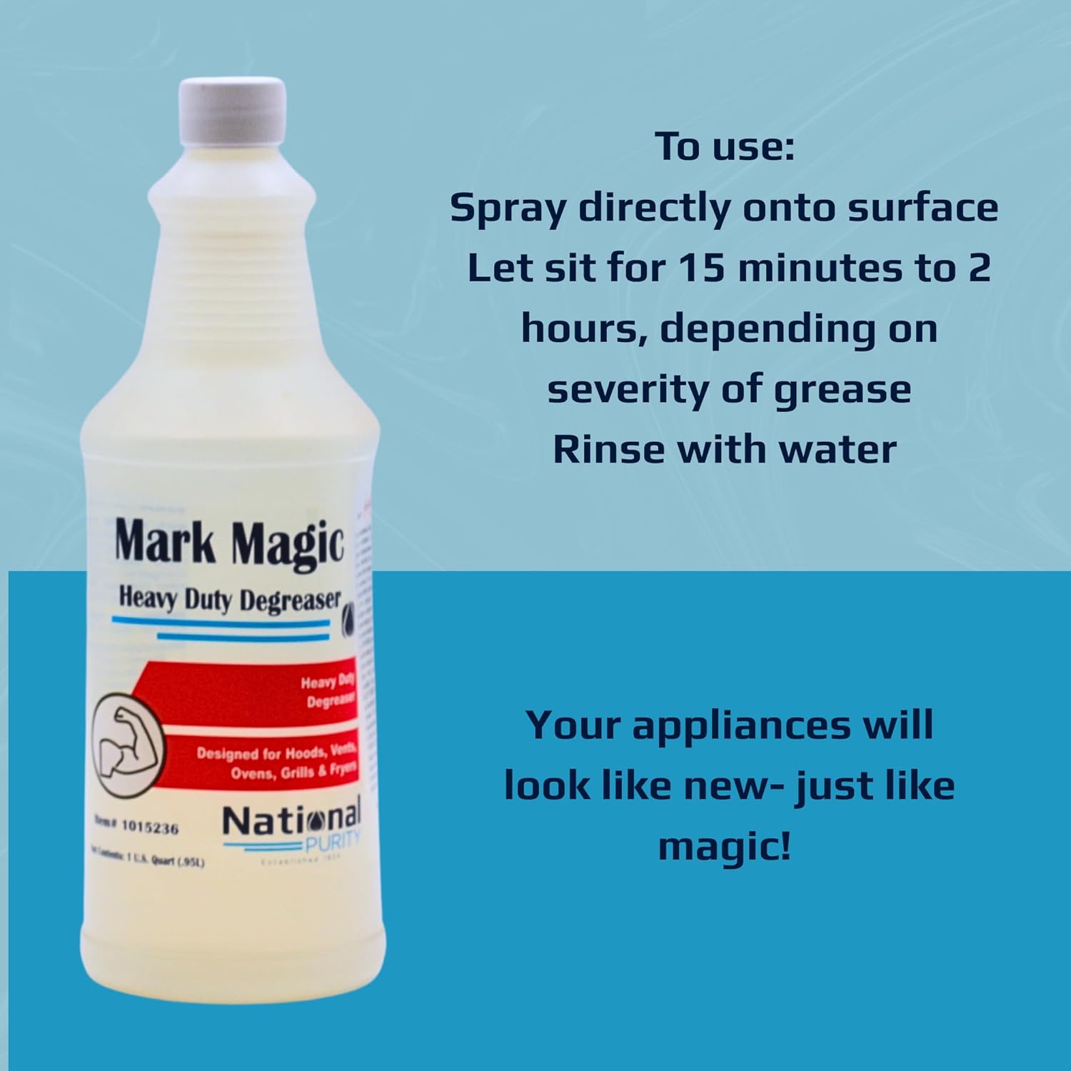 Mark Magic Heavy Duty Degreaser, Grease and Grime Fighter, Kitchen Oven Stove & Grill Cleaner, 32 oz - Image 3