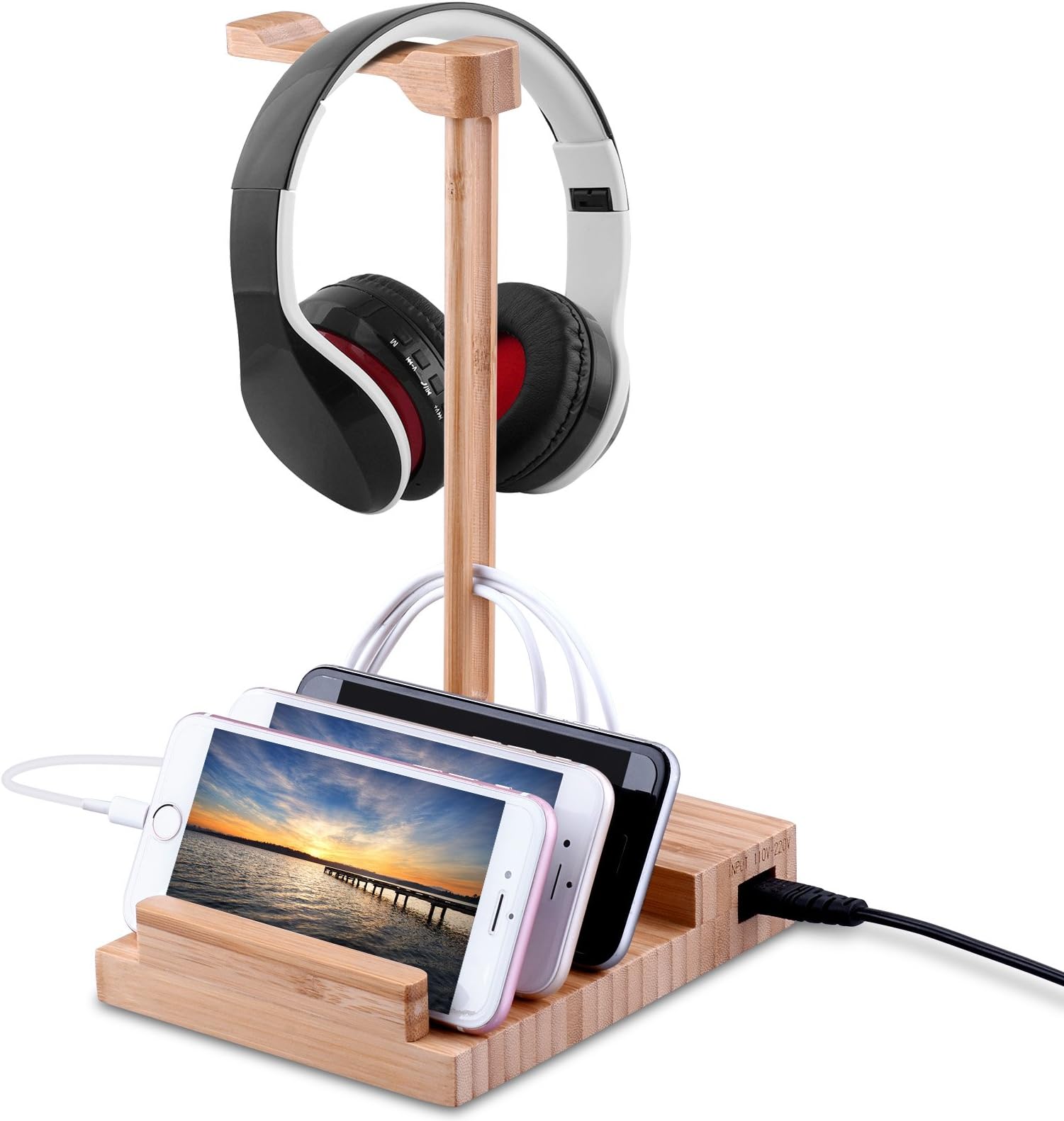 USB Charging Station Dock, Pinrui Charging Stand Organizer for Smartphones, Tablet and Other Gadgets - Multiple USB Charger Station & Cell Phone Docking Station