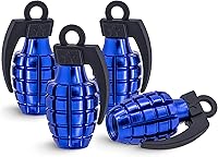 Vista 60 de Tapas de válvula de neumático deportivo, 4 unidades, antirrobo, universales, aluminio, cilindro elíptico con junta tórica, para automóviles