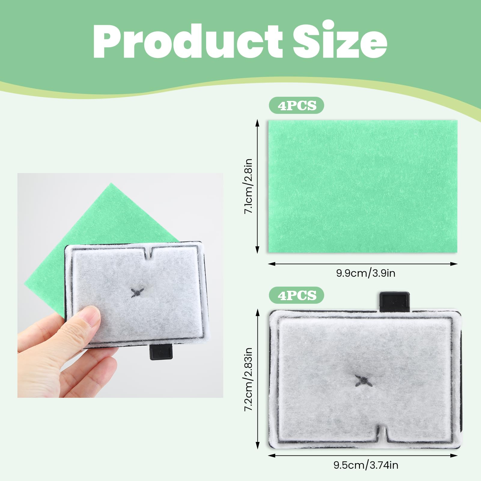 Xueniu 8Pcs Four-Month Service Kit Compatible with Interpet Internal CF1 Cartridge Filters with 4pcs Filter Cartridges and 4pcs Algaway Pads for Interpet Filter Aquarium Maintenance - Image 2