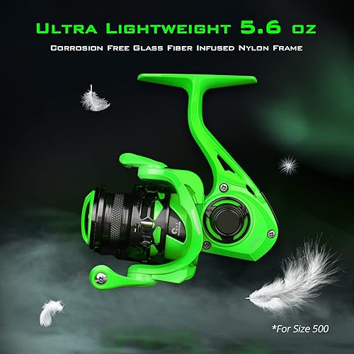 Miniatura 2 de KastKing Zephyr Spinning Reel 5.6oz - Size 500 is Perfect for UltralightIce Fishing,7+16+1BB Smooth Powerful Fishing Reel, Fresh & Saltwater Fishing
