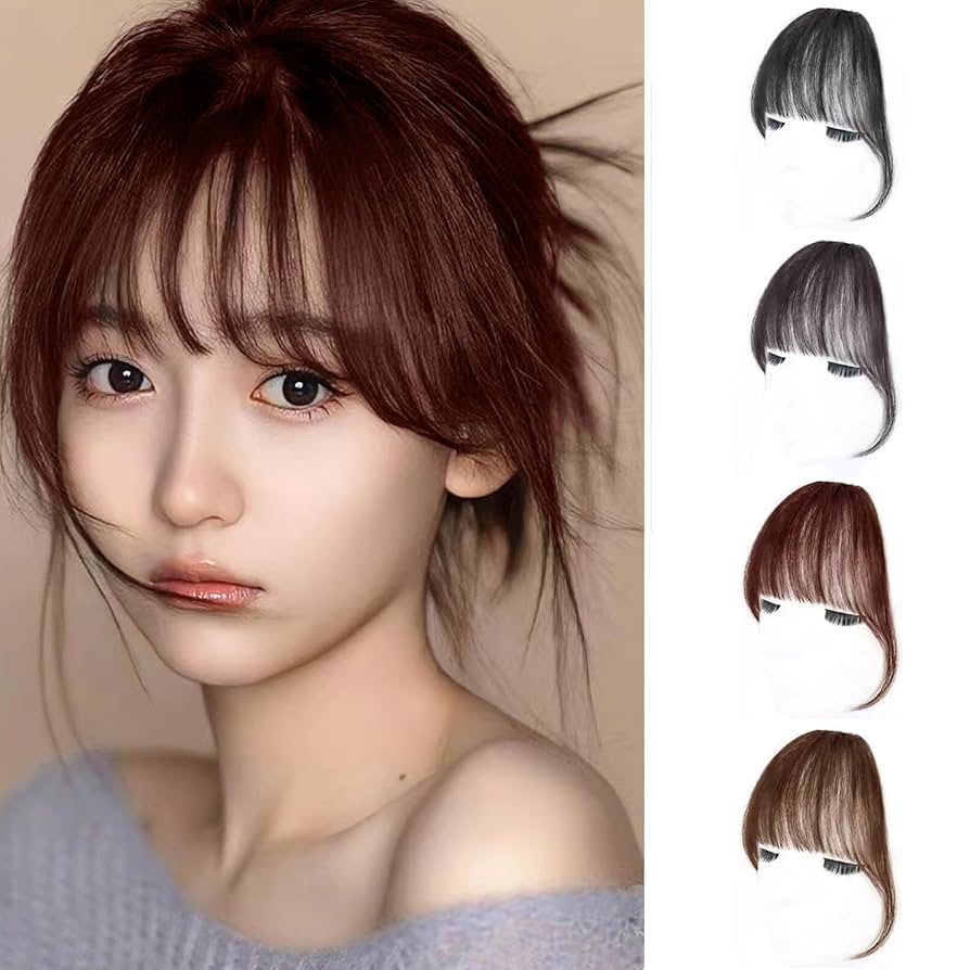 ダークブラウン 前髪ウィッグ 付属品付き ダークブラウン 前髪ウィッグ 付属品付き