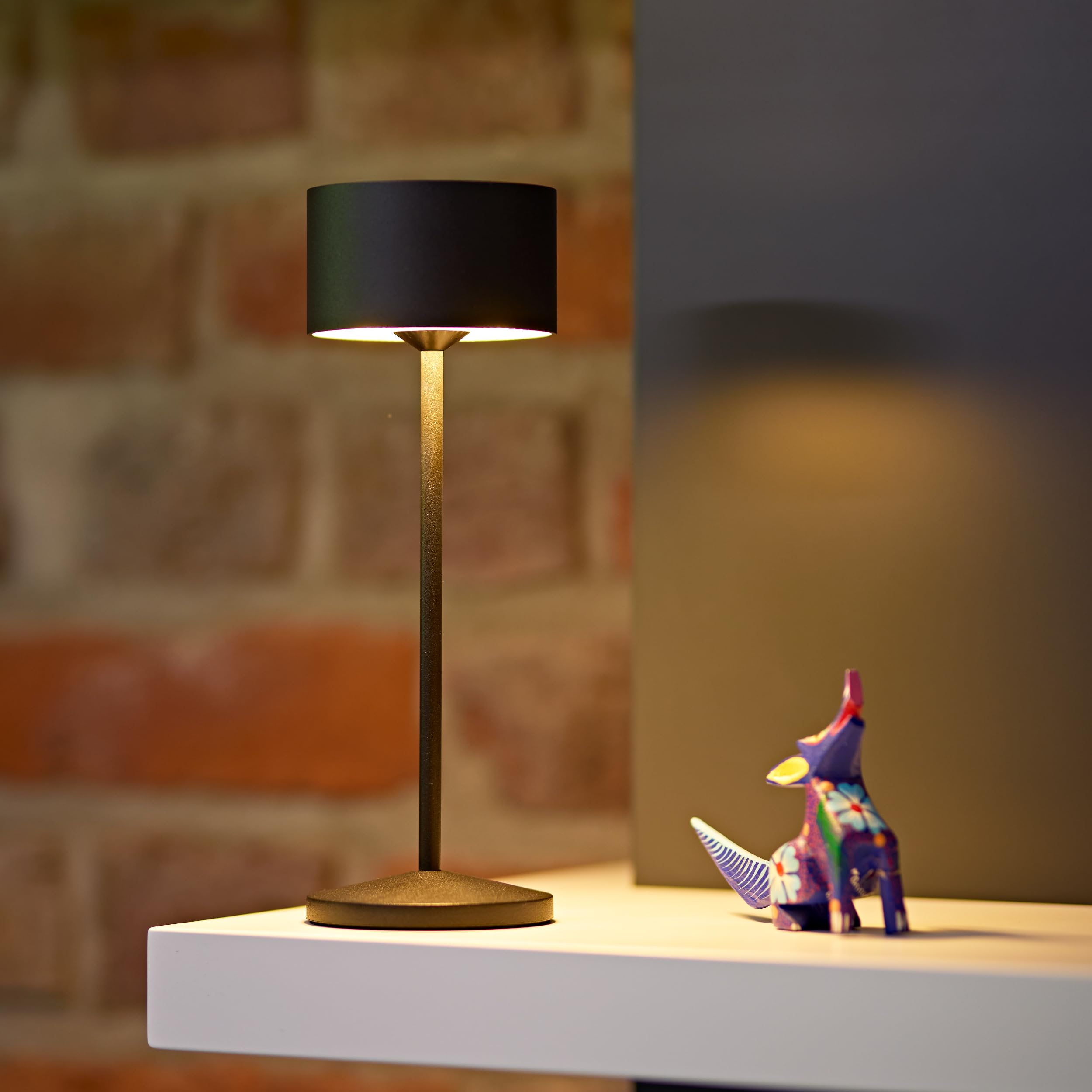 SIGOR Veluna Remote nachtschwarz - LED Akku-Tischlampe dimmbar & kabellos mit Fernbedienungsfunktion, FlexMood (2200K/2700K), bis 14h Leuchtdauer, USB-C Ladefunktion, IP44 Outdoor & Indoor