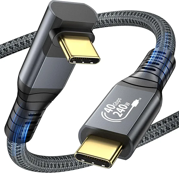 Certified Thunderbolt 4 Cable 6.6ft, Support 40Gbps/240W Charging/8K Display, Compatible with USB4,Flexible USB C to USB C Cord for iPhone 15/16/17 Pro MacBook Pro/Air Samsung Galaxy Steam Deck eGPU