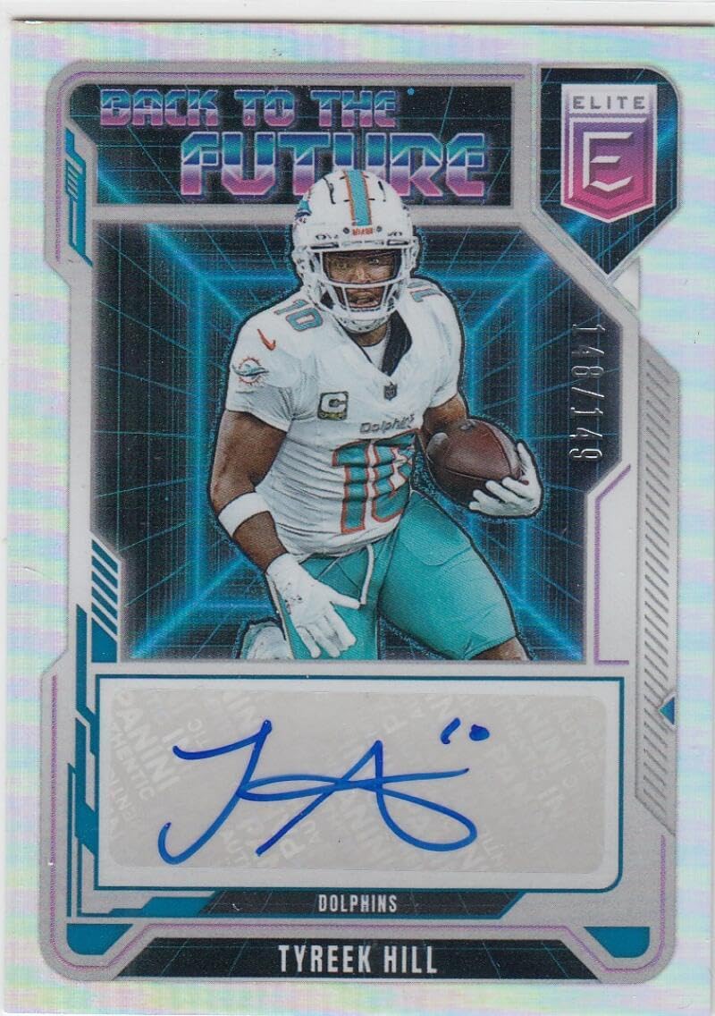 Football Trading Card 2025 Donruss Elite Back to the Future Signatures #11 Tyreek Hill EX/NM Auto 148/149 Dolphins