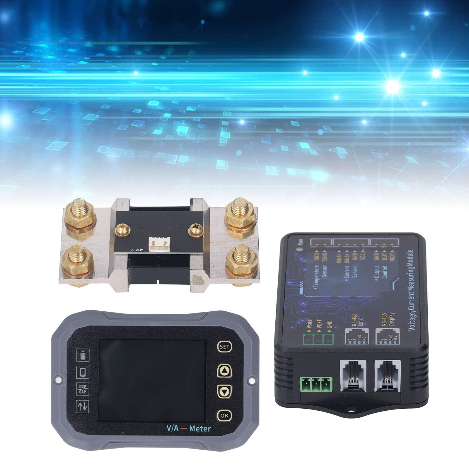 AUNMAS Batterie Monitor ABS Shunt Batterie Messgerät 0 Bis 120V 0 Bis