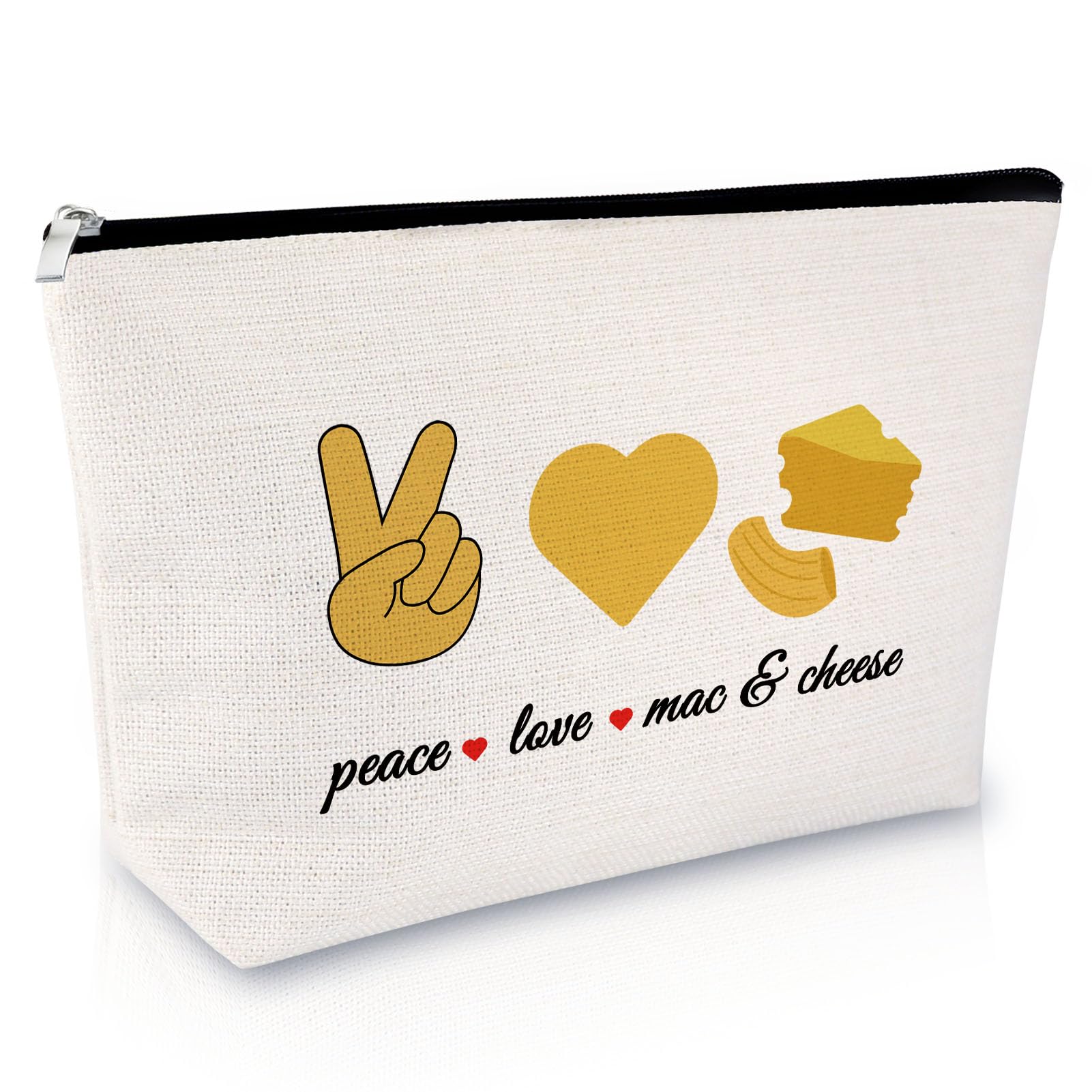 Sfodiary Macaroni And Cheese Gift Makeup Bag Cheese Lover Gift for Girl Women Cosmetic Bag Mac Themed Christmas Birthday Presents For Foodie Chef Baker Pastry Food Lovers Present Zipper Travel Pouch