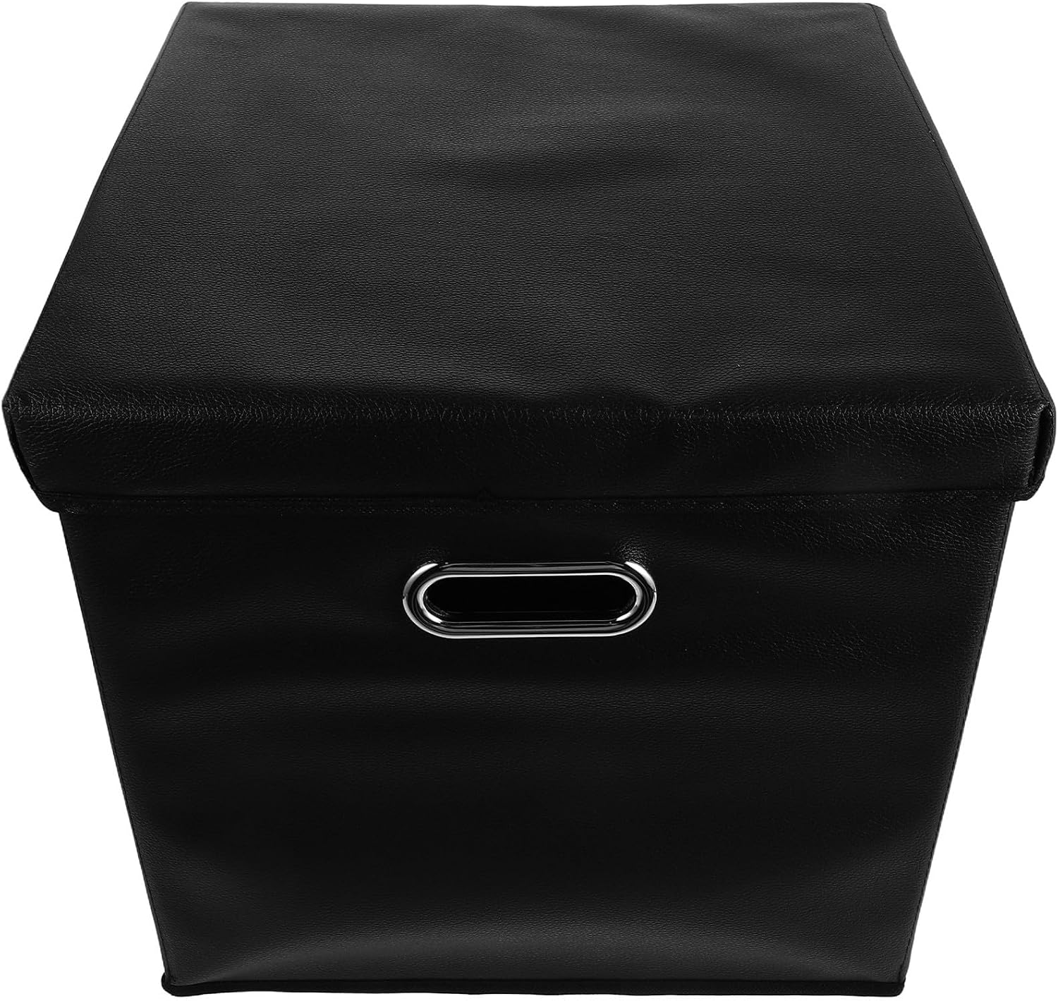 Vinyl Record Storage Tote with Waterproof Pu Material and Alloy Handles, Space Efficient Design with Scratch Protection for Albums and Vinyl Records, Portable Organizer for Music