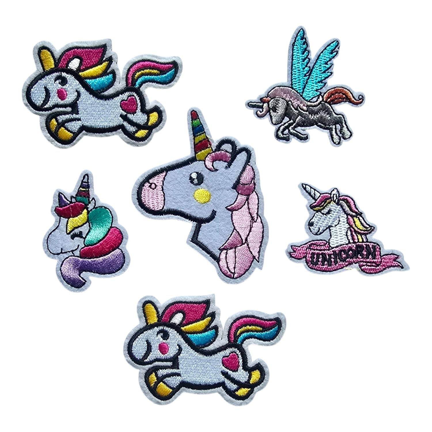 Daily Crafts Embroidered Patch, Black Base Hot Fix Glue Embroidery Cloth Paste Iron-on Patch DIY Clothes Sticker Trim Embellishments Applique