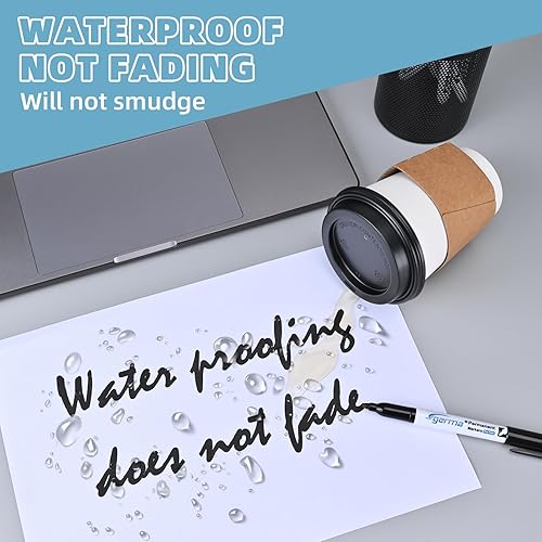 Miniatura 8 de Marcadores permanentes de punta fina a granel, juego de 16 marcadores permanentes negros de punta fina, secado rápido, resistentes a la