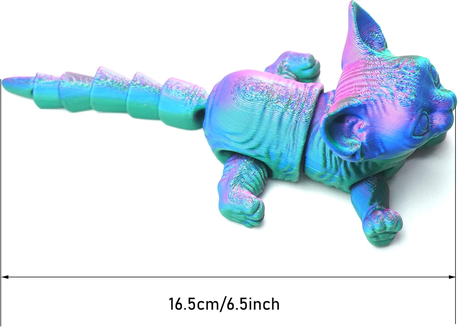 3D Printed Cat Model,Flexible Cat Animals Toy Statue,Joint Mobility,Home Office Decor,Interesting Toys for Autism/ADHD,Festival Gifts toco,Fidget Toys, Executive Desk Toy (RB)