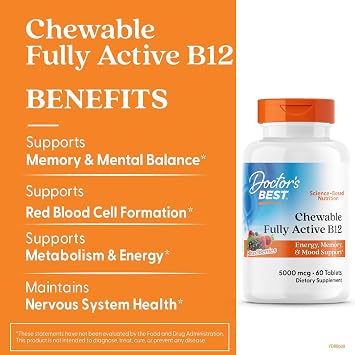 Doctor's Best Chewable Fully Active B12, Mixed Berries - 60 tabs