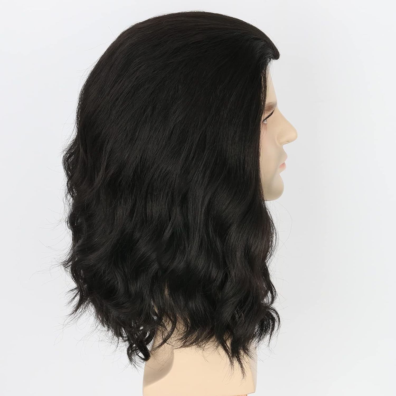 Topcosplay Men's Short Curly Wig Cosplay Wig, Short Black Layered Wig for Halloween Costume Fancy Dress (Black Curly) - Image 4