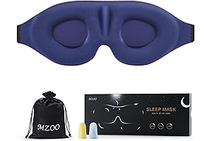 MZOO Blue Sleep Mask for Men Women: Zero Pressure, Perfect Night's Sleep