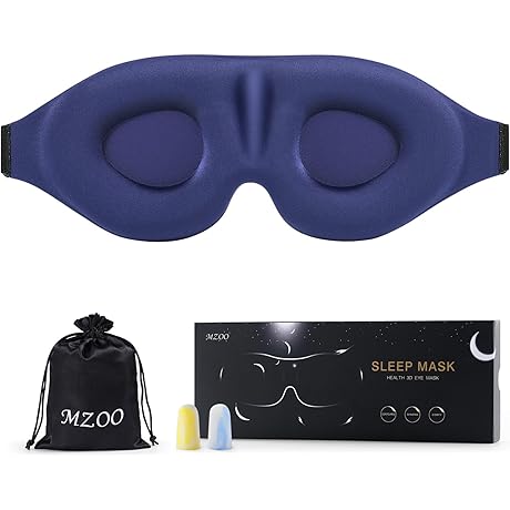 MZOO Blue Sleep Mask for Men Women: Zero Pressure, Perfect Night's Sleep