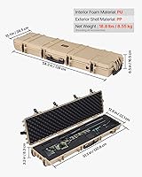Vista 100 de VEVOR Rifle Case, Rifle Hard Case with 4 Layers Fully-protective Foams, Lockable Hard Gun Case with Wheels, IP67 Waterproof & Crushproof, for Rifles