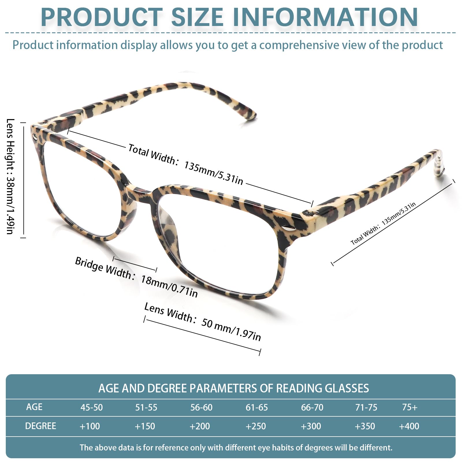 Pack de 5 gafas de lectura azul con bloqueo de luz para mujer, lector de ordenador con colgador de resorte