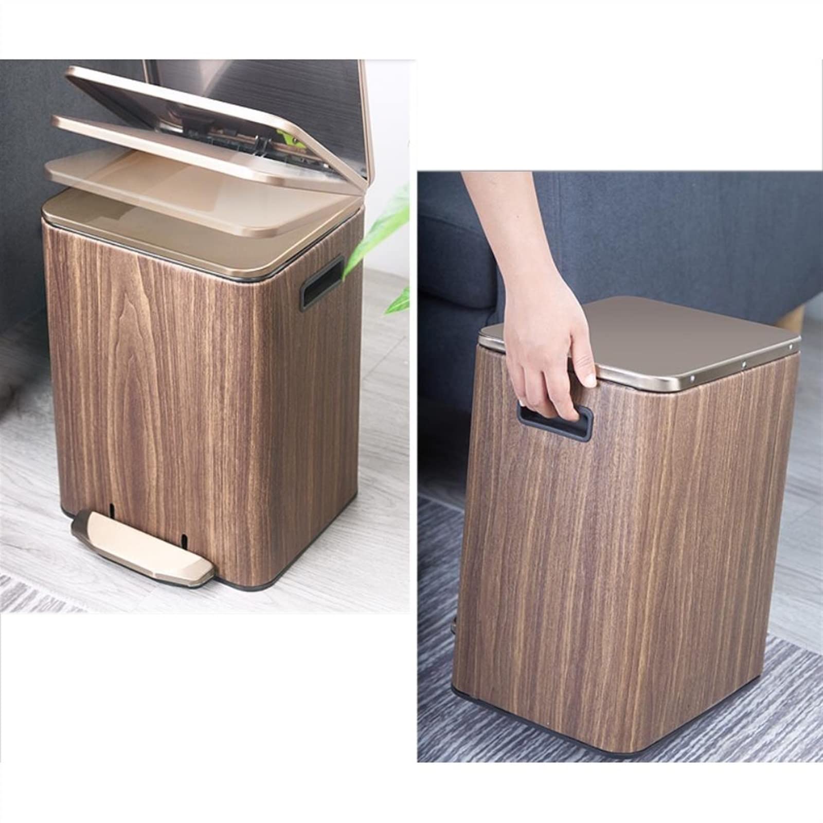 Pattumiera Toilette Da Bagno Con Pattumiera A Pedale Coperchio Cestino(15l)
