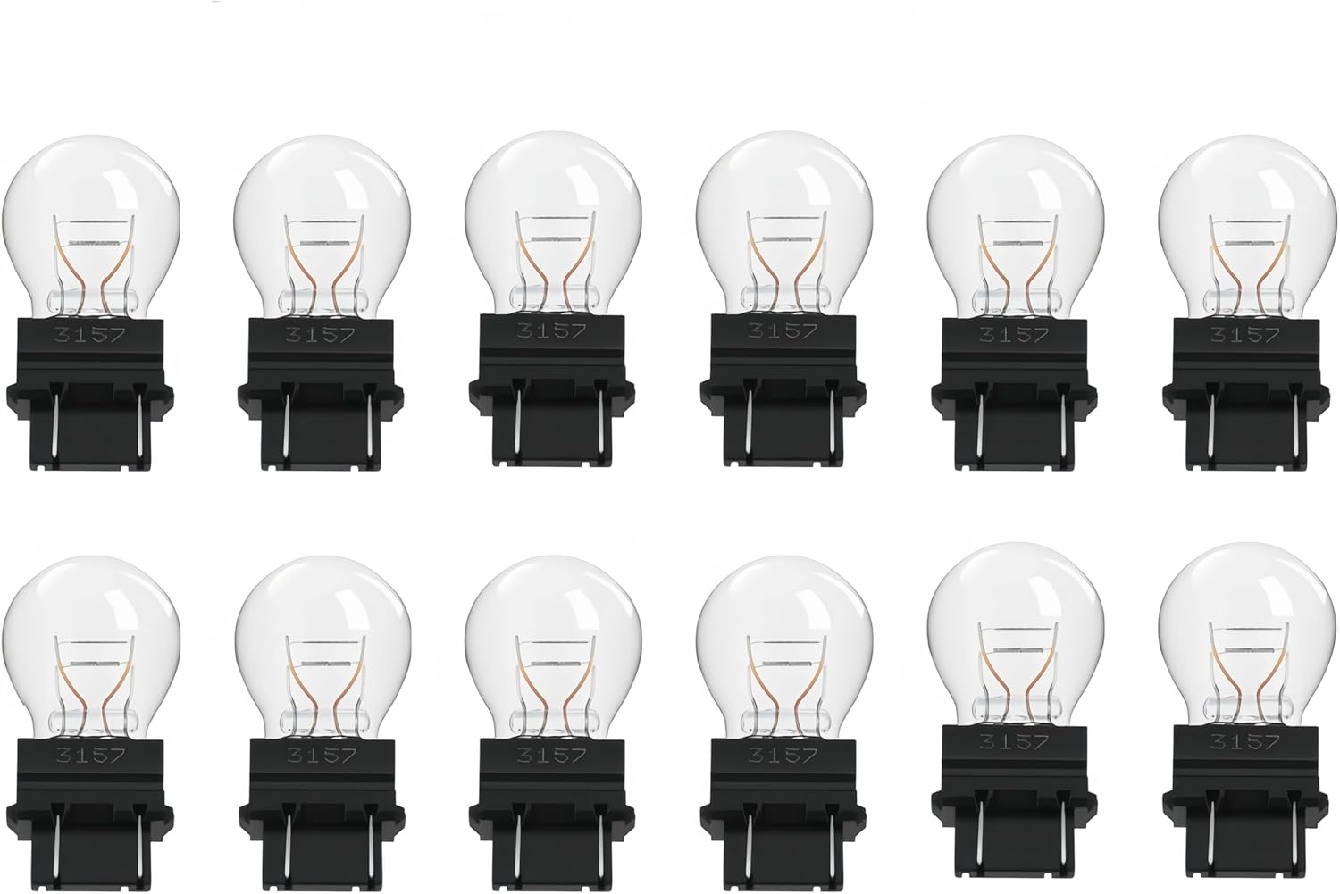 12 Pack 3157 3457 4157 Bulb, T25 P27/7W 3057 3157LL 4057 3047 Brake Light/Tail Lights/Turn Signal Auto Light for Jeep Grand Cherokee,Ford F-Series, Ram Pickup,Corolla,Silverado