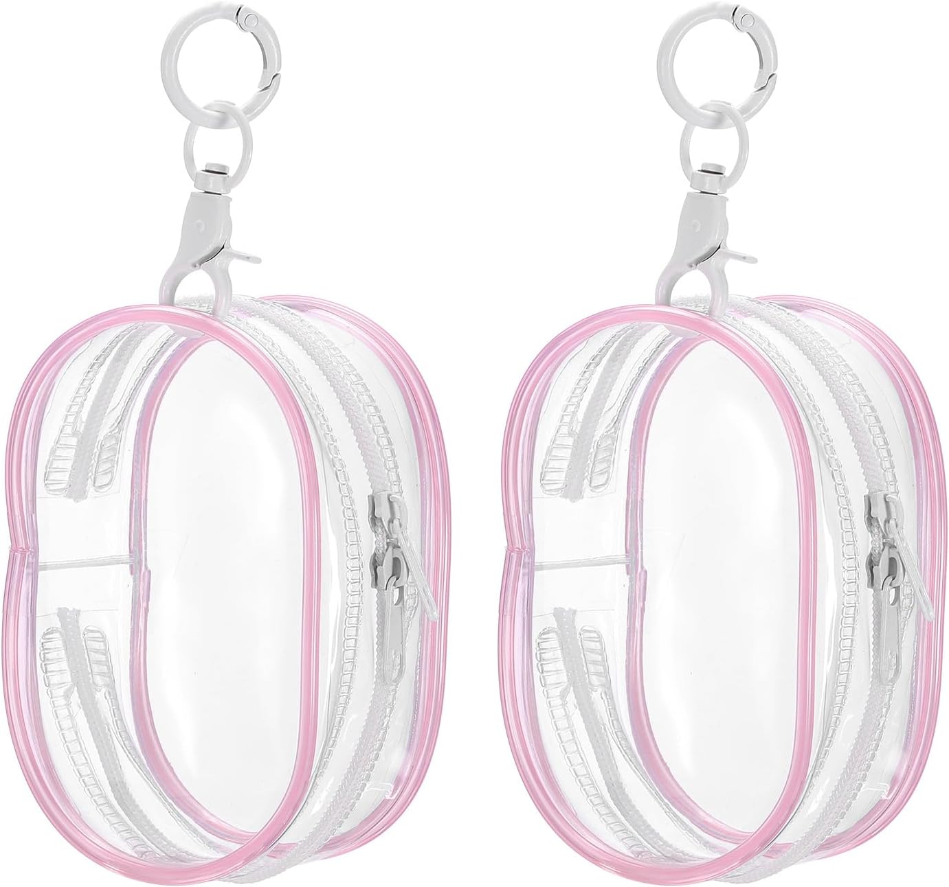 PATIKIL 4x2 Inch Clear Display Bag, 2 Pcs Pouch for Collectibles Pompom Ball Portable Mini Doll Pouch Carrying Case Blind Box Figures Display, Clear