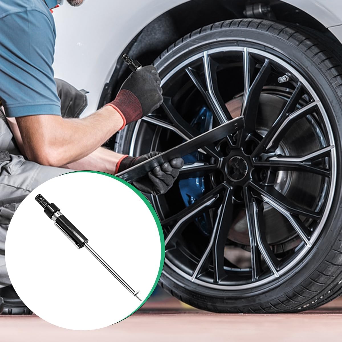 Car Brake Pad Thickness Gauge Measure Tool, Vehicle Brake Measuring Tool with Scale, Automotive Internal & External Stop Pad Tester Detection Pen, Universal for SUV RV Truck