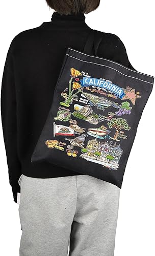 Miniatura 5 de Bolsa de mano de California Regalos de recuerdo de California, bolsa de hombro del estado de California, bolsa de comestibles retro para regalos de