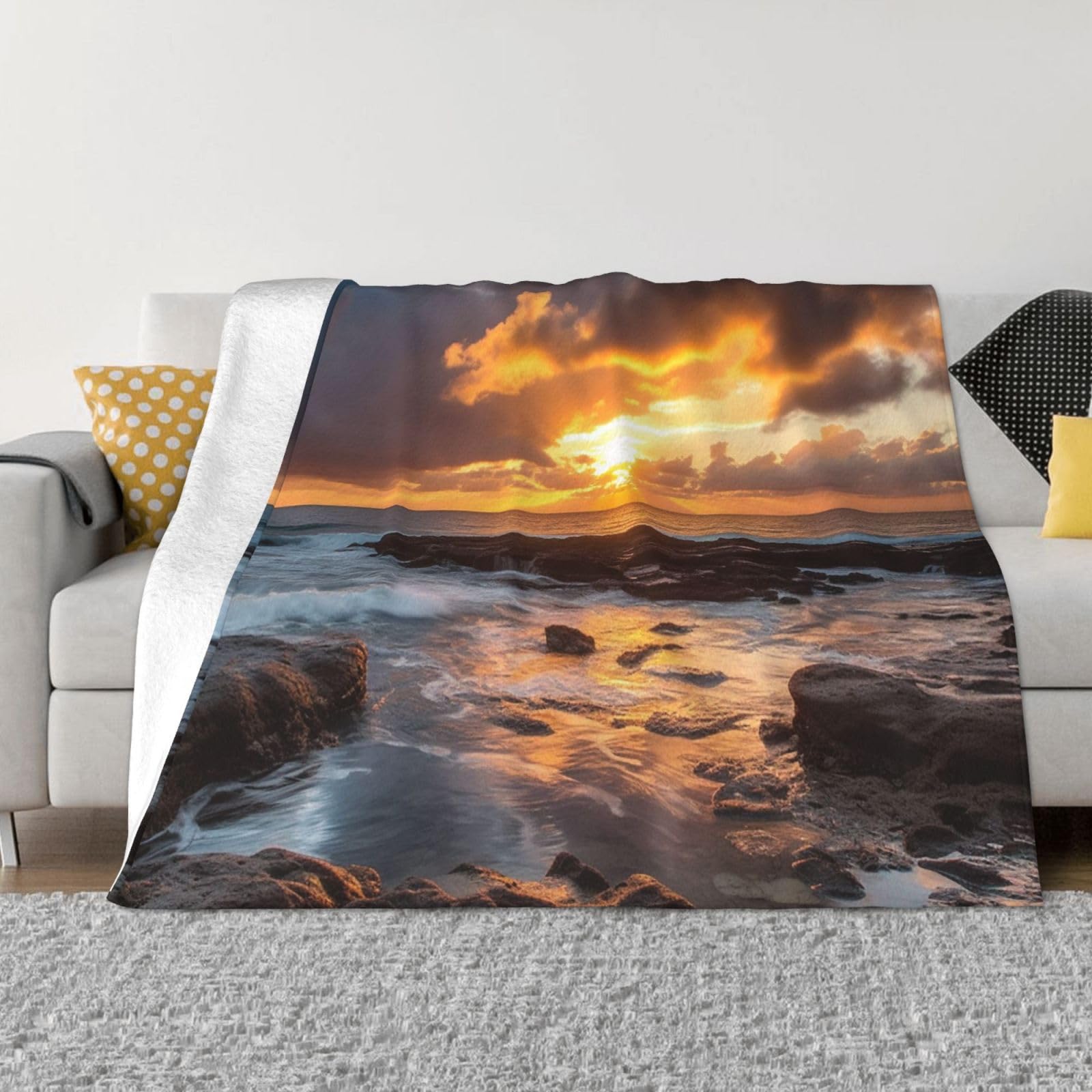 Couverture hawaïenne douillette pour vos soirées cocooning sur le canapé
