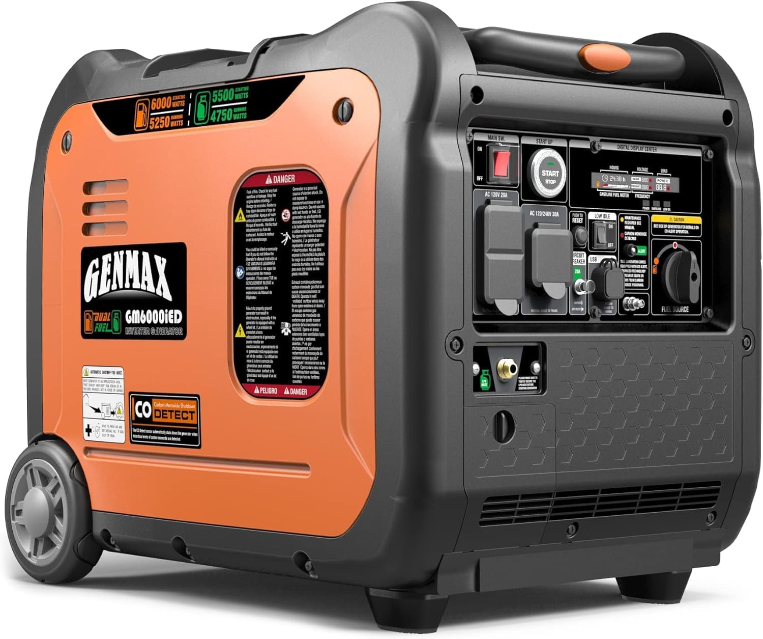 GENMAX GM6000iED Dual Fuel Inverter Generator