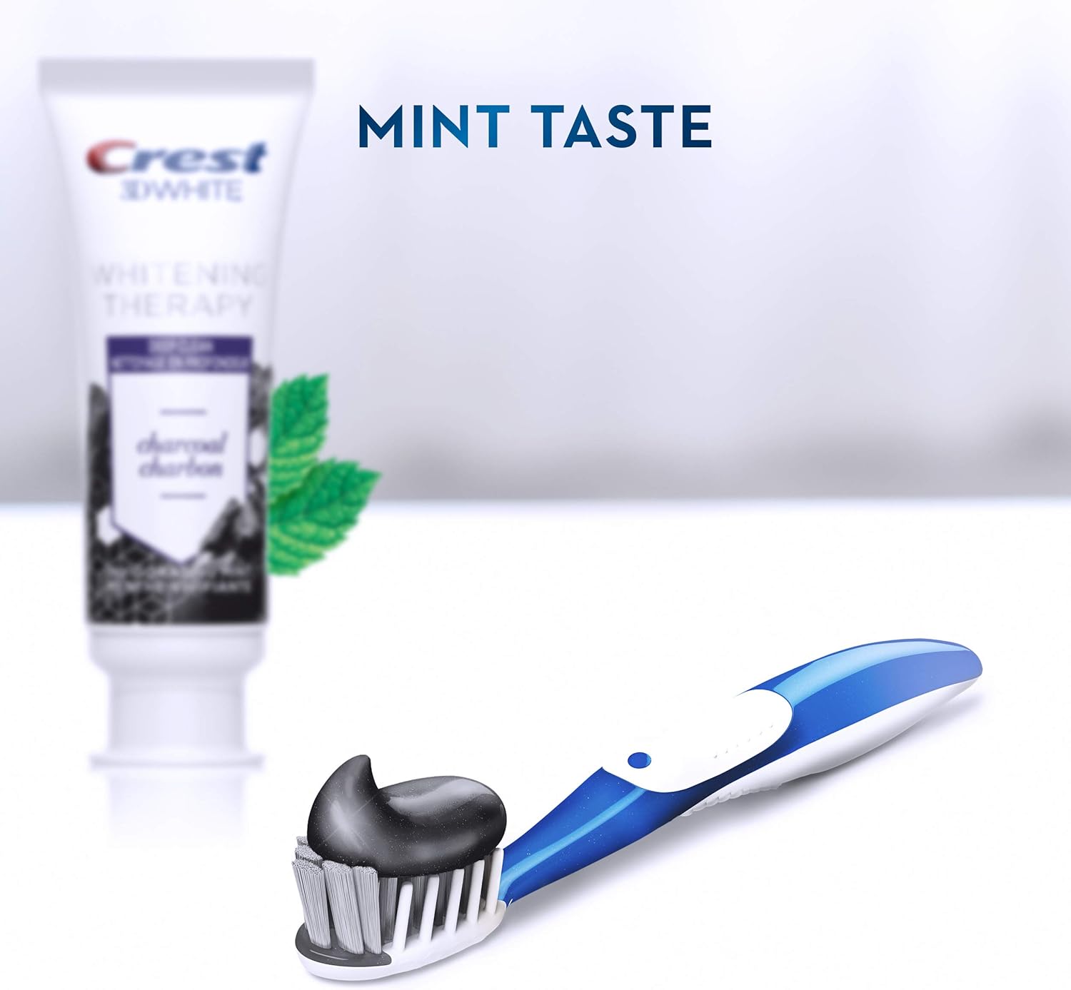 Crest 3D White Whitening Therapy Deep Clean Fluoride Toothpaste with Charcoal, Invigorating Mint, 3oz/90mL (Pack of 3)