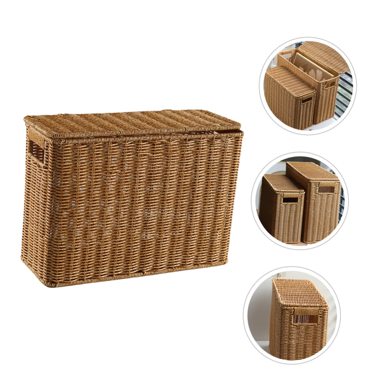 Amazon.com: OSALADI Woven Storage Basket with Lid and Handle 15