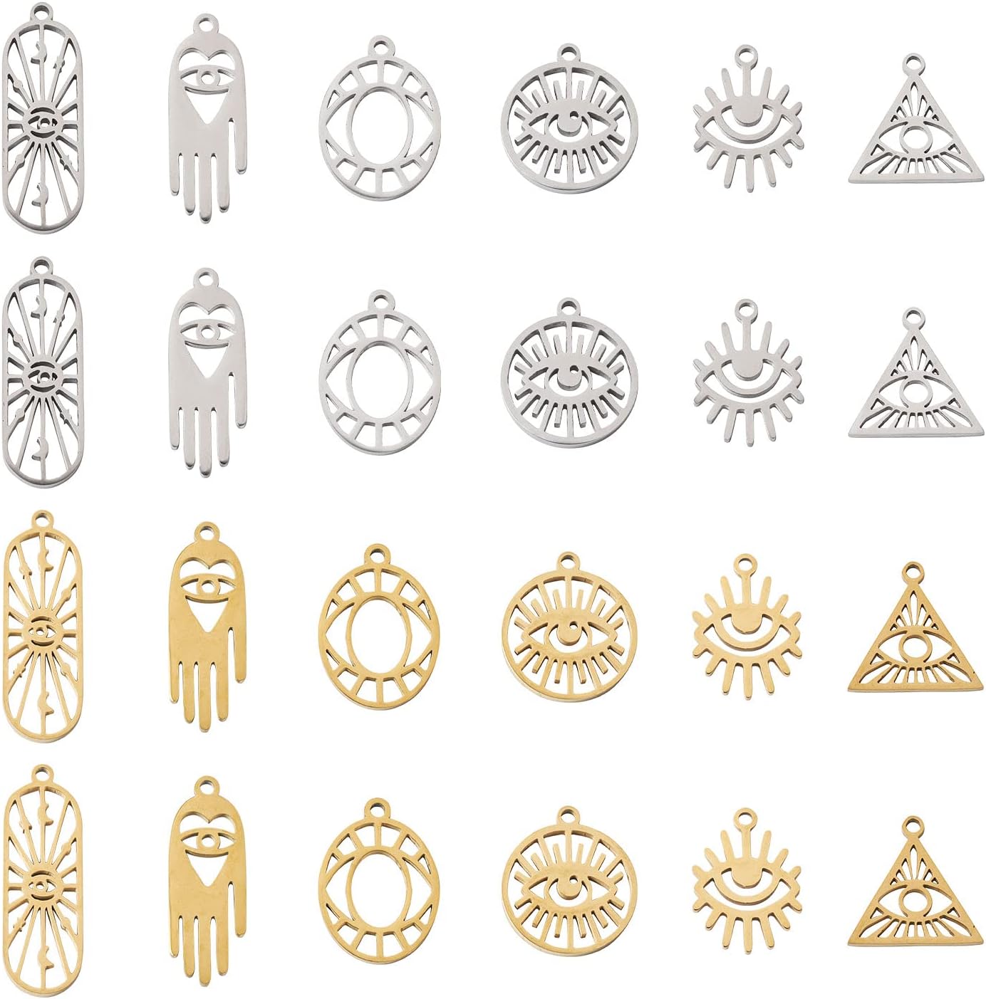 Pandahall Stainless Steel Charms Assorted Metal Pendants Star Moon Flower Animal Pendant for Bracelet Necklace Earrings Making - Image 7