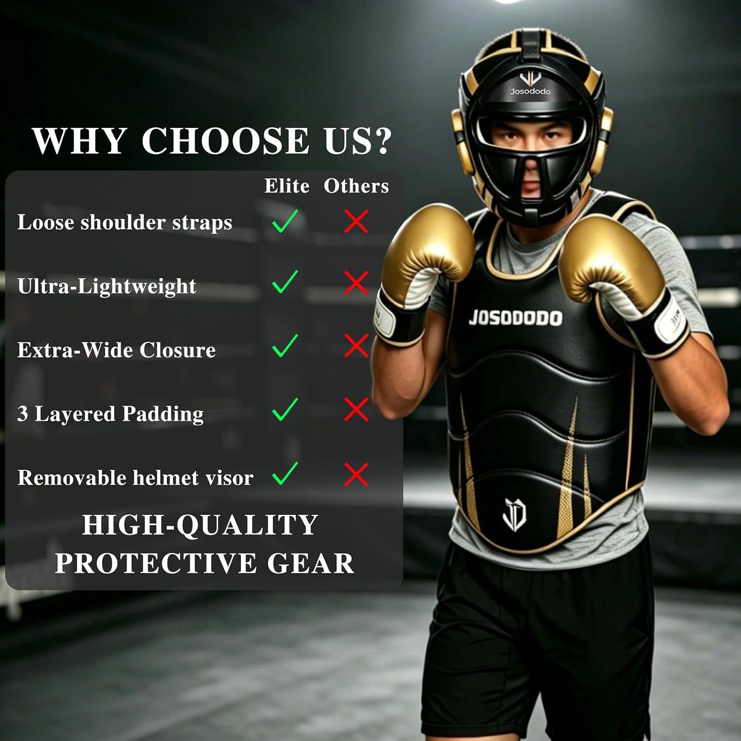 Boxing Training Equipment Set for Teens - Boxing Headgear&Body Protector Set from Heavy Boxing, Suitable for Training in Competitive Sports Such as Sanda, Muay Thai, Taekwondo, Martial Arts